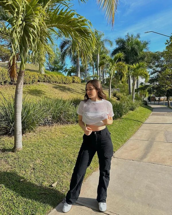 Pantalon Cargo à Pantalon Large pour Femme avec Poches