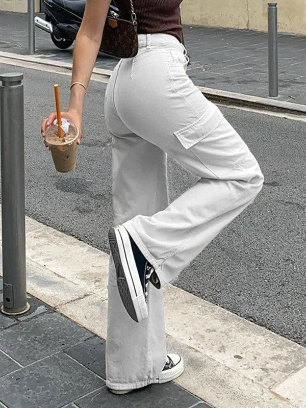 Pantalon Cargo à Pantalon Large pour Femme avec Poches