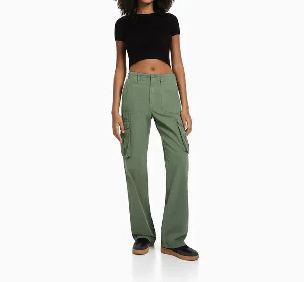 Pantalon Cargo à Pantalon Large pour Femme avec Poches