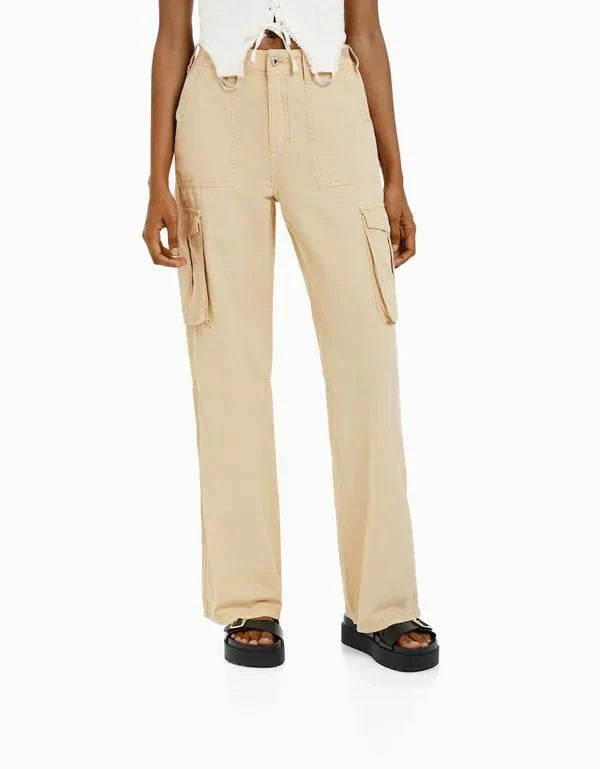 Wijde Pijpen Cargo Broek Dames Met Zakken