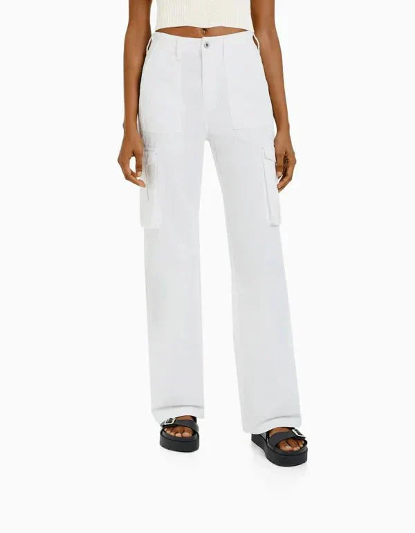 Pantalon Cargo à Pantalon Large pour Femme avec Poches