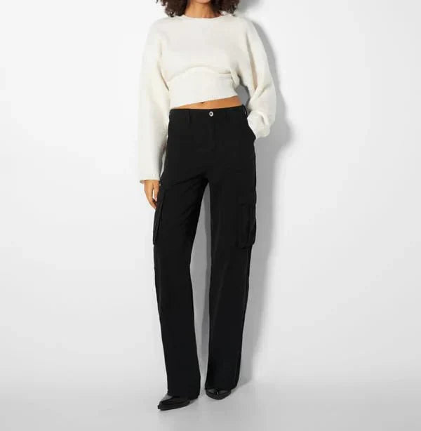 Wijde Pijpen Cargo Broek Dames Met Zakken