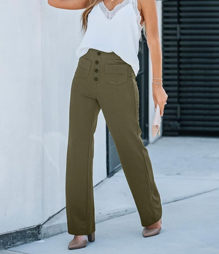 Stylish High-Waisted Wide-Leg Pants