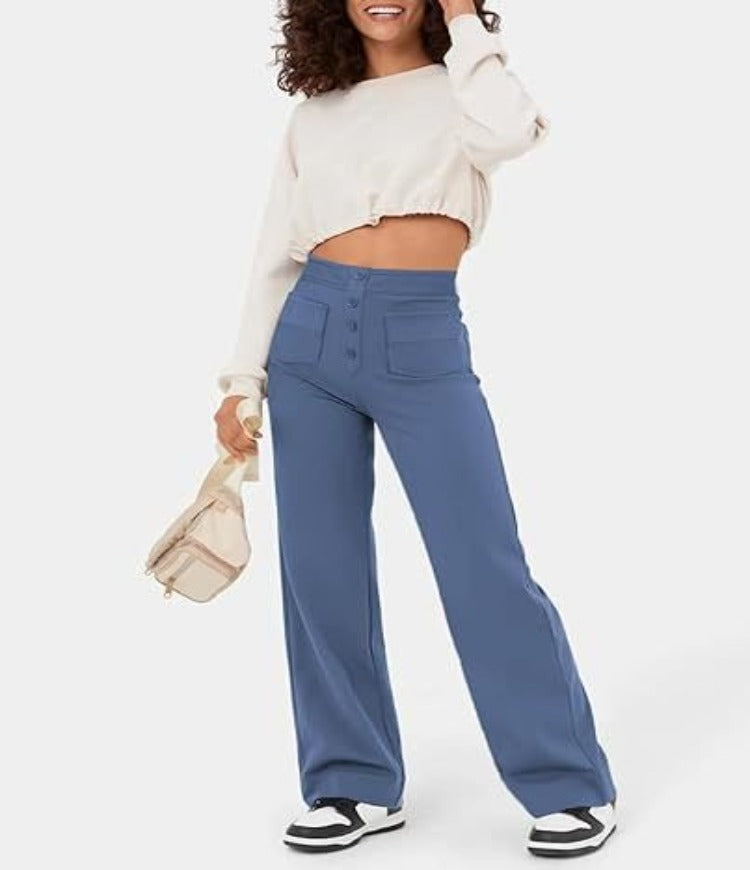 Stijlvolle Broek Met Hoge Taille En Wijde Pijpen