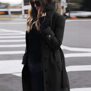 HONORINE - HIGH COLLAR LONG BUTTON COAT 2