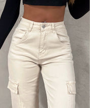 Trendy Comfortable Women's Cargo Pants with Side Pockets