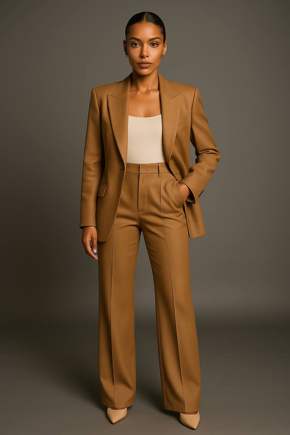 Zakelijk Broekpak Voor Dames Met Blazer En Pantalon Set