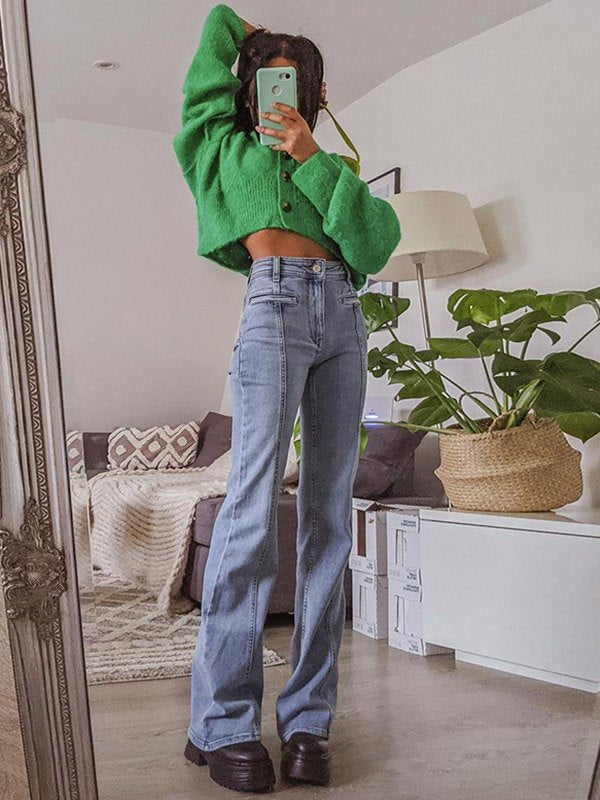Mirjam - Flared Jeans met rode ster