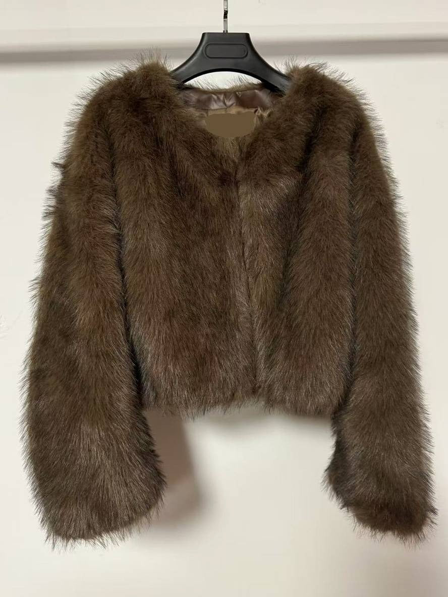 Korte Faux fur Jas Winter Warm en Zacht voor Dames