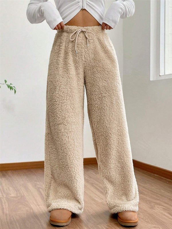 Warme Winter Dames Teddy Fleece Joggingbroek Met Trekkoord