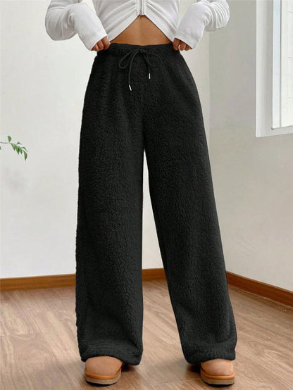 Warme Winter Dames Teddy Fleece Joggingbroek Met Trekkoord