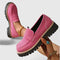 Dames Stoere Loafers Met Grove Profielzool En Blokhak – Roze