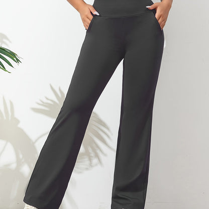 High waist dames sportlegging met uitlopende pijpen