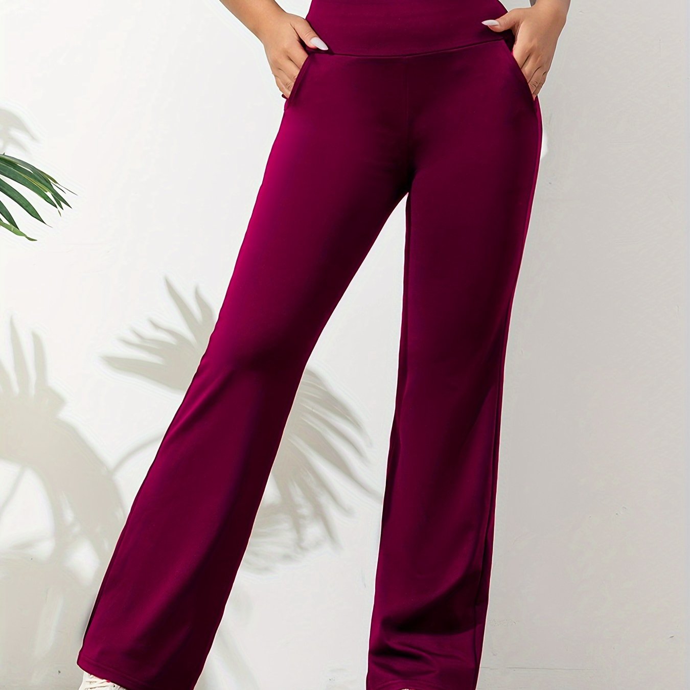 High waist dames sportlegging met uitlopende pijpen