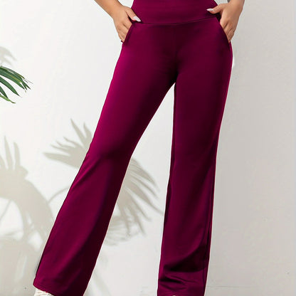 High waist dames sportlegging met uitlopende pijpen