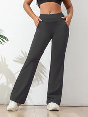 High Waist Women's Sports Leggings with Flared Legs