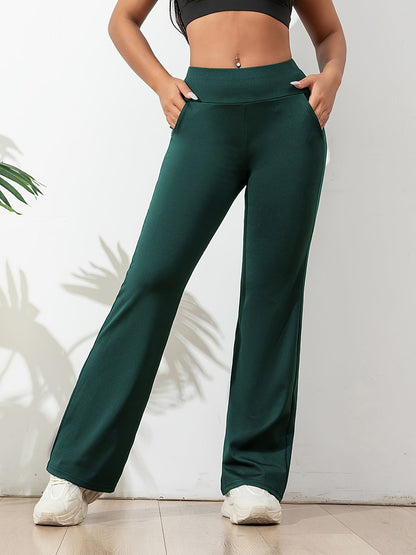 High waist dames sportlegging met uitlopende pijpen