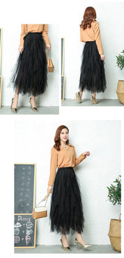 Romantic Maxi Skirt with Layered Tulle and Flowy Fit