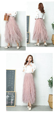 Romantic Maxi Skirt with Layered Tulle and Flowy Fit