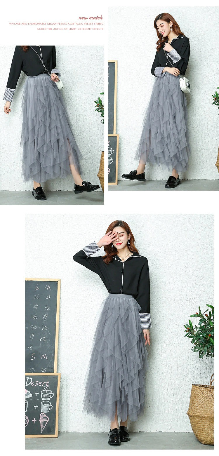 Romantic Maxi Skirt with Layered Tulle and Flowy Fit
