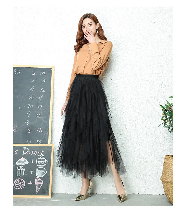 Romantic Maxi Skirt with Layered Tulle and Flowy Fit