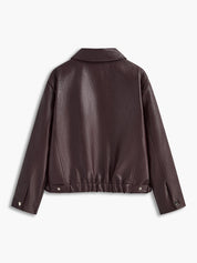 JOSETTE - OVERSIZED FAUX LEATHER JACKET WITH ELASTICATED HEM 3