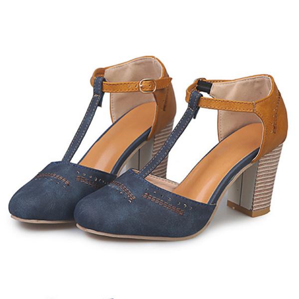 Vintage Stijl Pumps Met Bandje En Comfortabele Hak Voor Dames