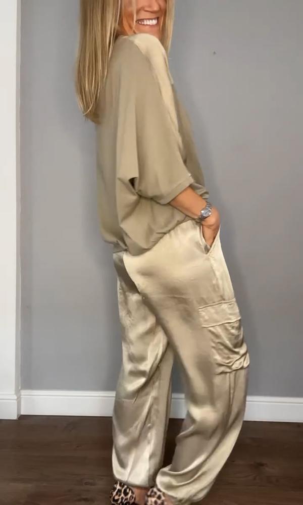 Belle - Satijnen dames co-ord set