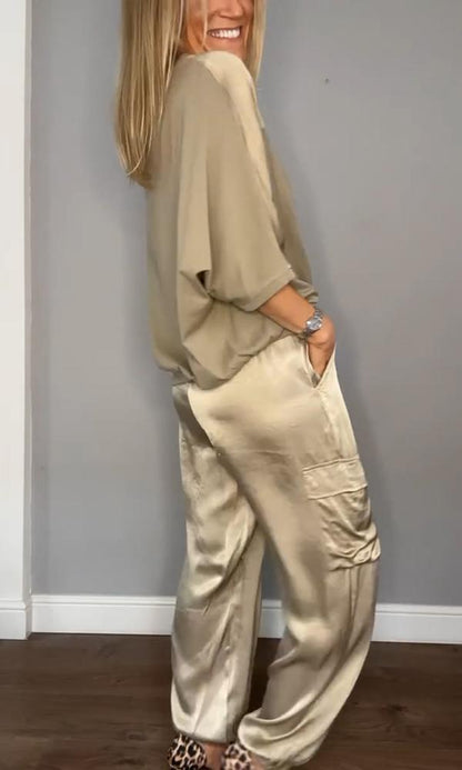 Belle - Satijnen dames co-ord set