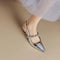 Dames Elegante Slingback Pumps met Spitse Neus en Kristallen