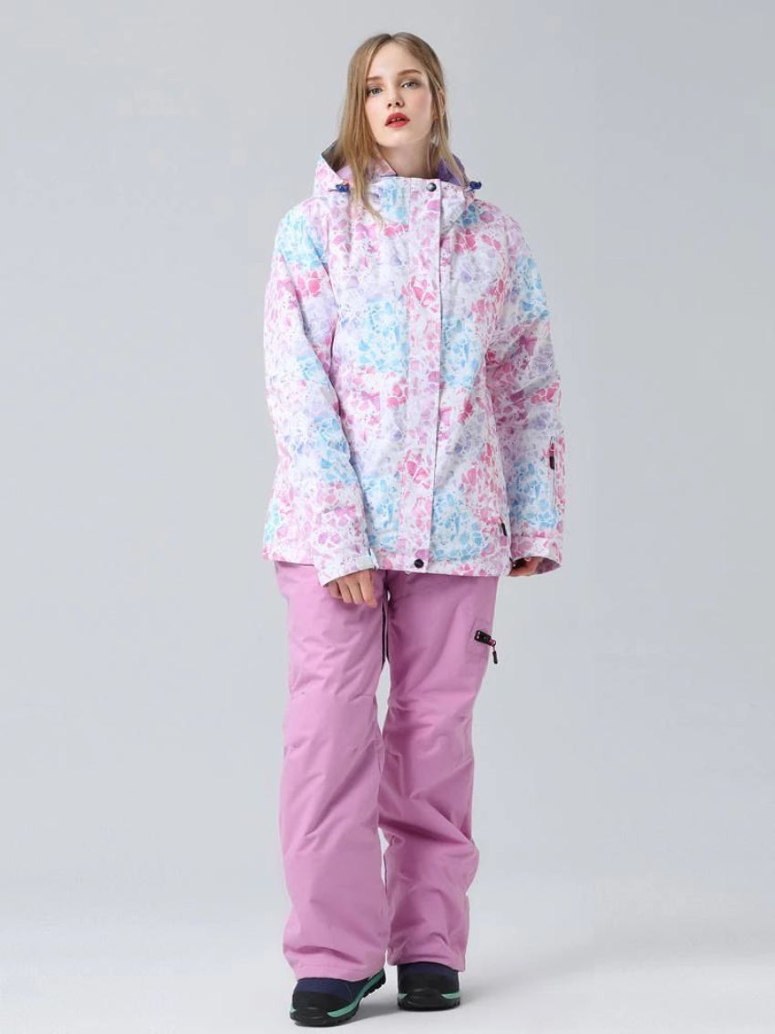 Vrouwen Roze Ski Jas Waterdicht voor Wintersport