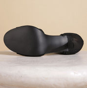 Airy Slip-Ons with Cut-Out Design and Block Heel