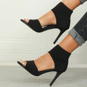 Airy Slip-Ons with Cut-Out Design and Block Heel