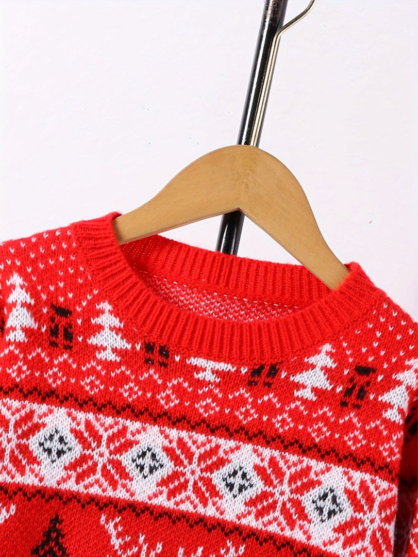 Dames Vrolijke Kersttrui met Rendierprint en Ronde Hals