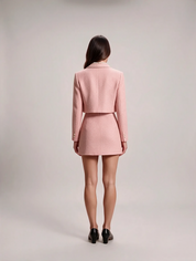 Dames Chique Tweed Set met Cropped Jasje en Mini Jurk