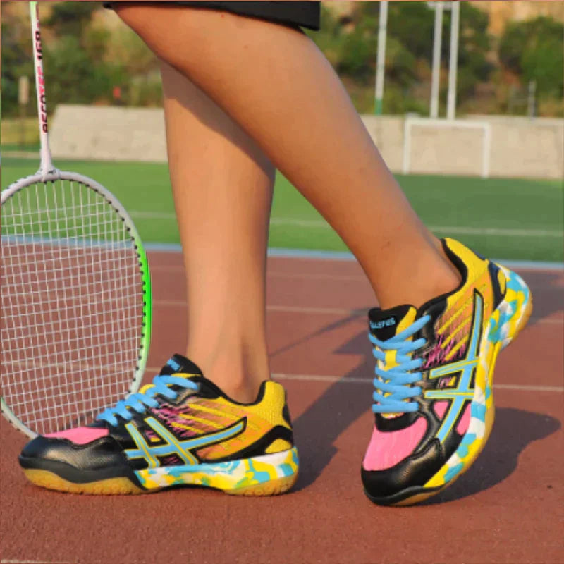 Women's Indoor Sports Shoes with Lace-Up Closure and Grip Sole