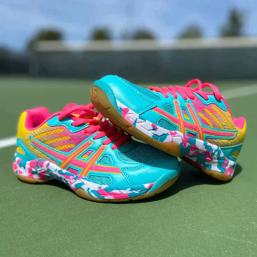 Women's Indoor Sports Shoes with Lace-Up Closure and Grip Sole