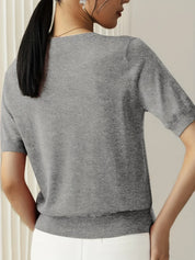 Gebreide Top Met Korte Mouwen Voor Dames