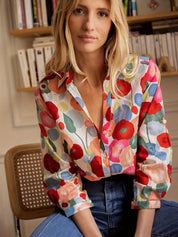Dames Blouse Met Print En Lange Mouwen