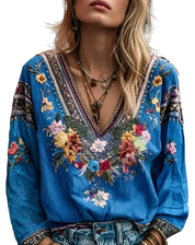 Elva - Bohemian V-hals shirt