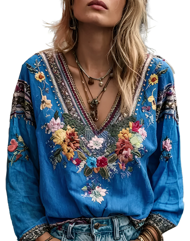 Elva - Bohemian V-hals shirt