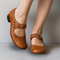 Dames Romantische Leren Mary Jane Pumps met Enkelband