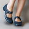 Dames Romantische Leren Mary Jane Pumps met Enkelband