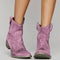 Lucy | Women's Suede Western Boots with Low Heel