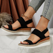 Dames Sleehak Sandalen Met Elastische Bandjes