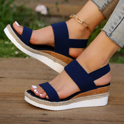 Dames Sleehak Sandalen Met Elastische Bandjes