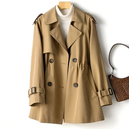 Chique Vrouwen Mini Trenchcoat Lente met Ceintuur