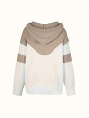 Marguerite color-block pullover, fabric texture close-up detail