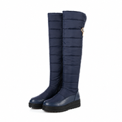 Dames Warme Overknee Snowboots met Bontvoering en Rits