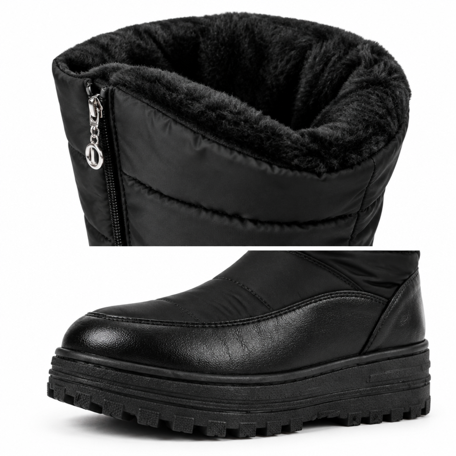 Dames Warme Overknee Snowboots met Bontvoering en Rits